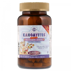 Вітаміни та мінерали для дітей Solgar Kangavites Multivitamin & Mineral Childrens Formula, 120 жувальних таблеток
