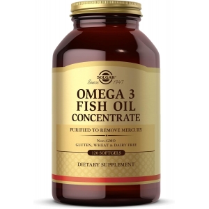 Омега-3 концентрат Solgar Omega 3 Fish Oil Conсentrate 2000 мг 120 капсул Омега-3 концентрат Solgar Omega 3 Fish Oil Conсentrate 2000 мг 120 капсул