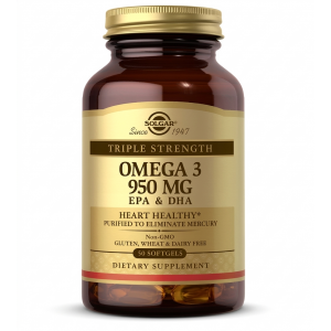 Риб'ячий жир  Омега-3 Solgar Epa & DHA Triple Strength 950 mg Omega-3 (50 капсул)