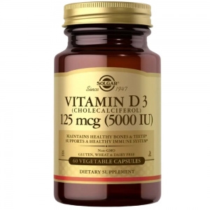Вітамін D3 (холекальциферол) Solgar Vitamin D-3 5000 IU 125 мкг 60 Veg Caps