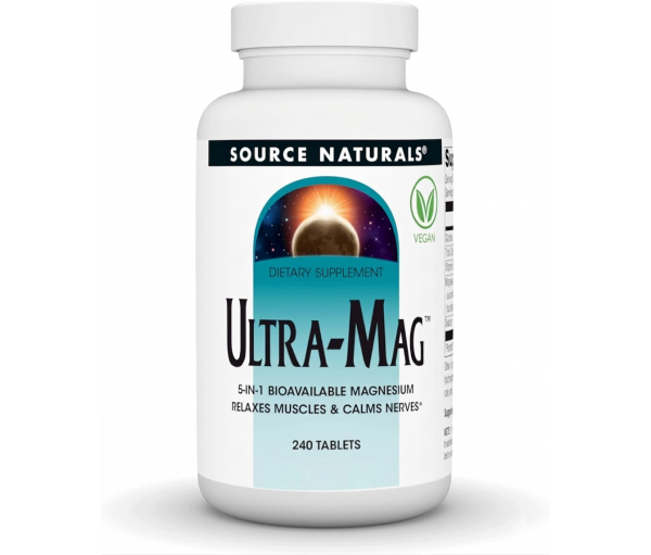 Магній комплексний з Вітаміном В6 Source Naturals Ultra-Mag (240 таблеток) Магній комплексний з Вітаміном В6 Source Naturals Ultra-Mag (240 таблеток)
