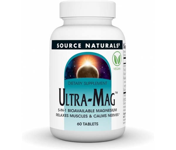 Магній комплексний з Вітаміном В6 Source Naturals Ultra-Mag (60 таблеток) Магній комплексний з Вітаміном В6 Source Naturals Ultra-Mag (60 таблеток)
