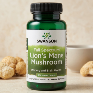 Гриб Їжовик гребінчастий для когнітивного здоров'я Swanson Full Spectrum Lion's Mane Mushroom 500 mg 60 капсул Гриб Їжовик гребінчастий для когнітивного здоров'я Swanson Full Spectrum Lion's Mane Mushroom 500 mg 60 капсул