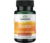 Біотин у капсулах (Вітамін B7) Swanson Biotin 5000 mcg 100 капсул