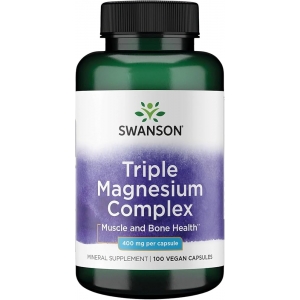 Магнієвий комплекс Swanson Triple Magnesium Complex 400 mg 100 капсул Магнієвий комплекс Swanson Triple Magnesium Complex 400 mg 100 капсул