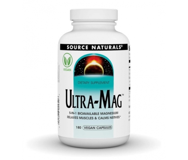 Магній комплексний з Вітаміном В6 Source Naturals Ultra-Mag (180 капсул) Магній комплексний з Вітаміном В6 Source Naturals Ultra-Mag (180 капсул)