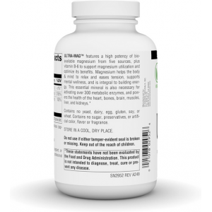 Магній комплексний з Вітаміном В6 Source Naturals Ultra-Mag (180 капсул)