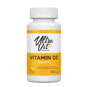 Вітамін D3 для здоров'я кісток UltraVit Vitamin D3 2000IU (180 капсул) Вітамін D3 для здоров'я кісток UltraVit Vitamin D3 2000IU (180 капсул)