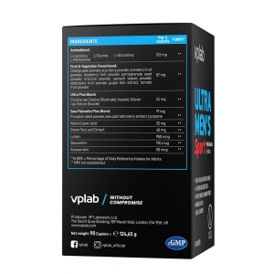 Мультивітаміни для чоловіків VPLab Ultra Men's Sport Multivitamin Formula, 90 капсул Мультивітаміни для чоловіків VPLab Ultra Men's Sport Multivitamin Formula, 90 капсул
